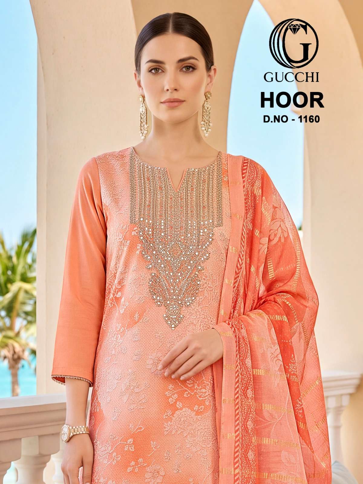 GUCCHI HOOR 1160 PASHMINA COLLECTION DIGITAL PRINT CODING WORK SALWAR SUIT RESELLER BUY