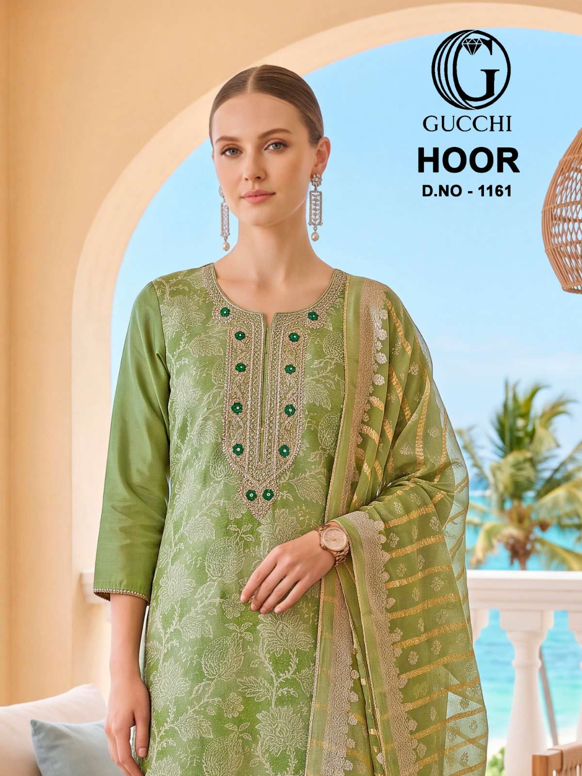 GUCCHI HOOR 1161 PASHMINA COLLECTION FLOWER PRINT CODING WORK SALWAR SUIT RESELLER BUY