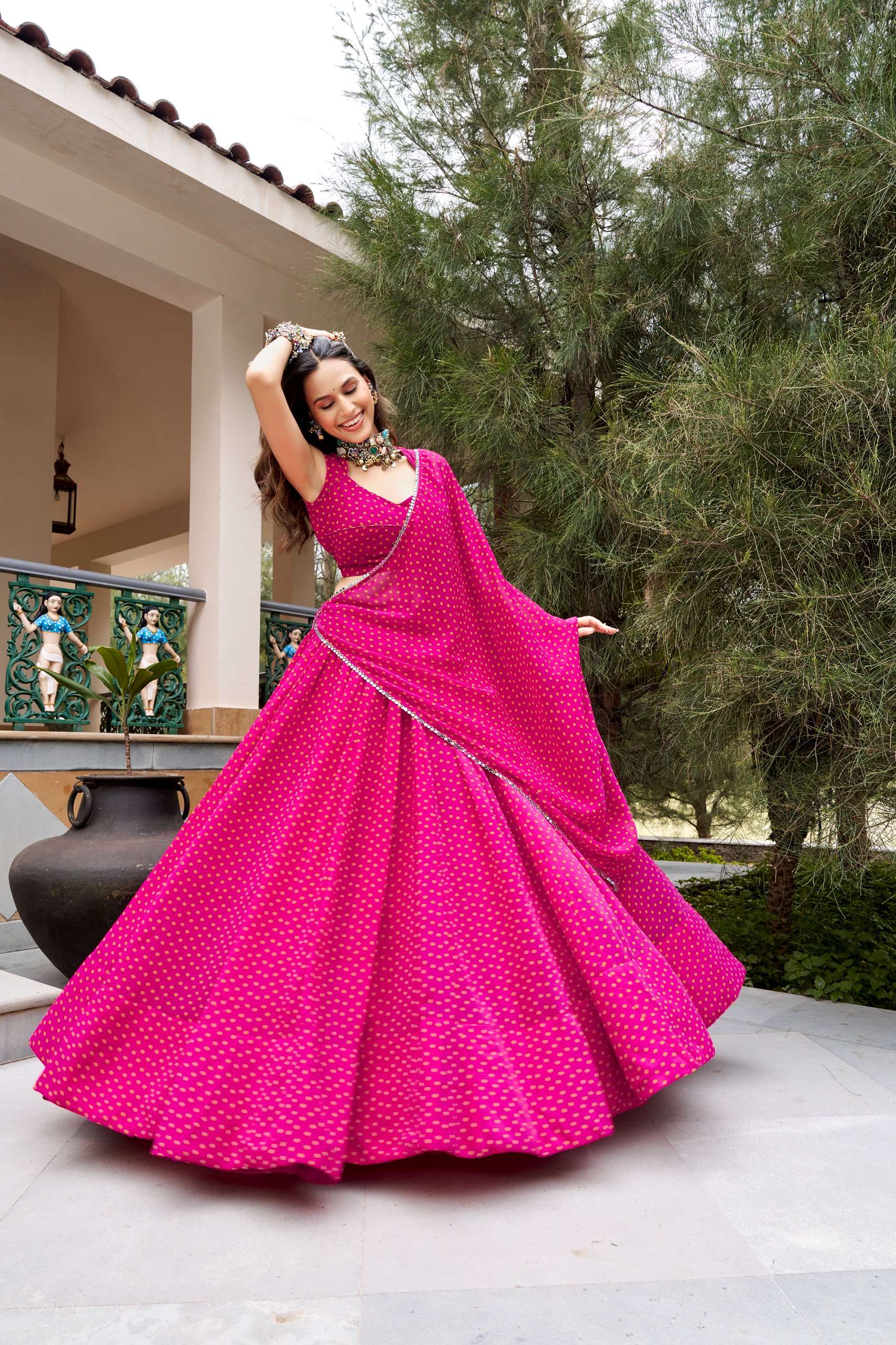 Gulal Designed for navratri wear this beautiful Georgette lehenga choli best rate 1743