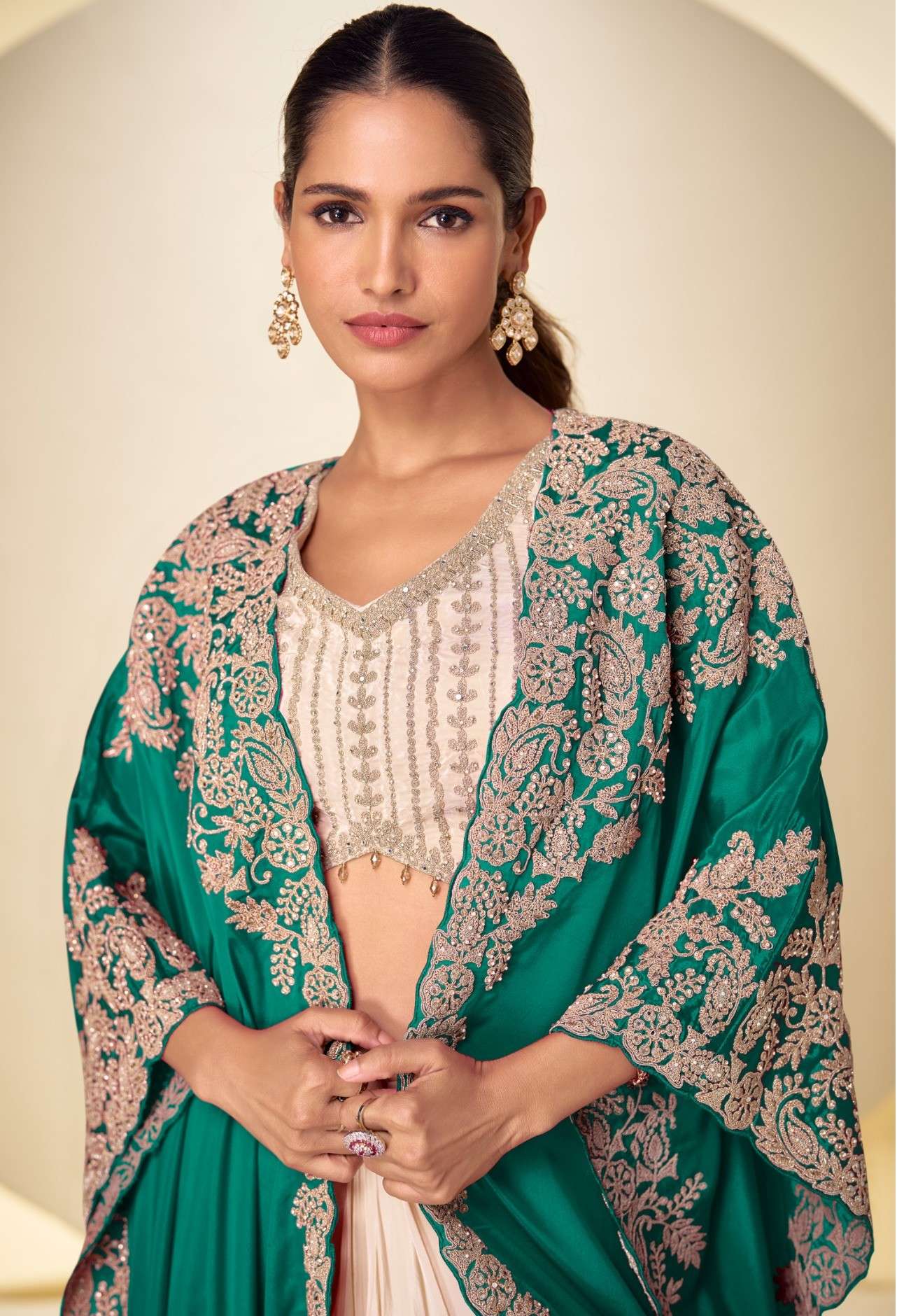 GULKAYRA DESIGNER ANDAZ CHINON BLOUSE AND KOTI SKIRT WESTERN PARTY WHOLESALE