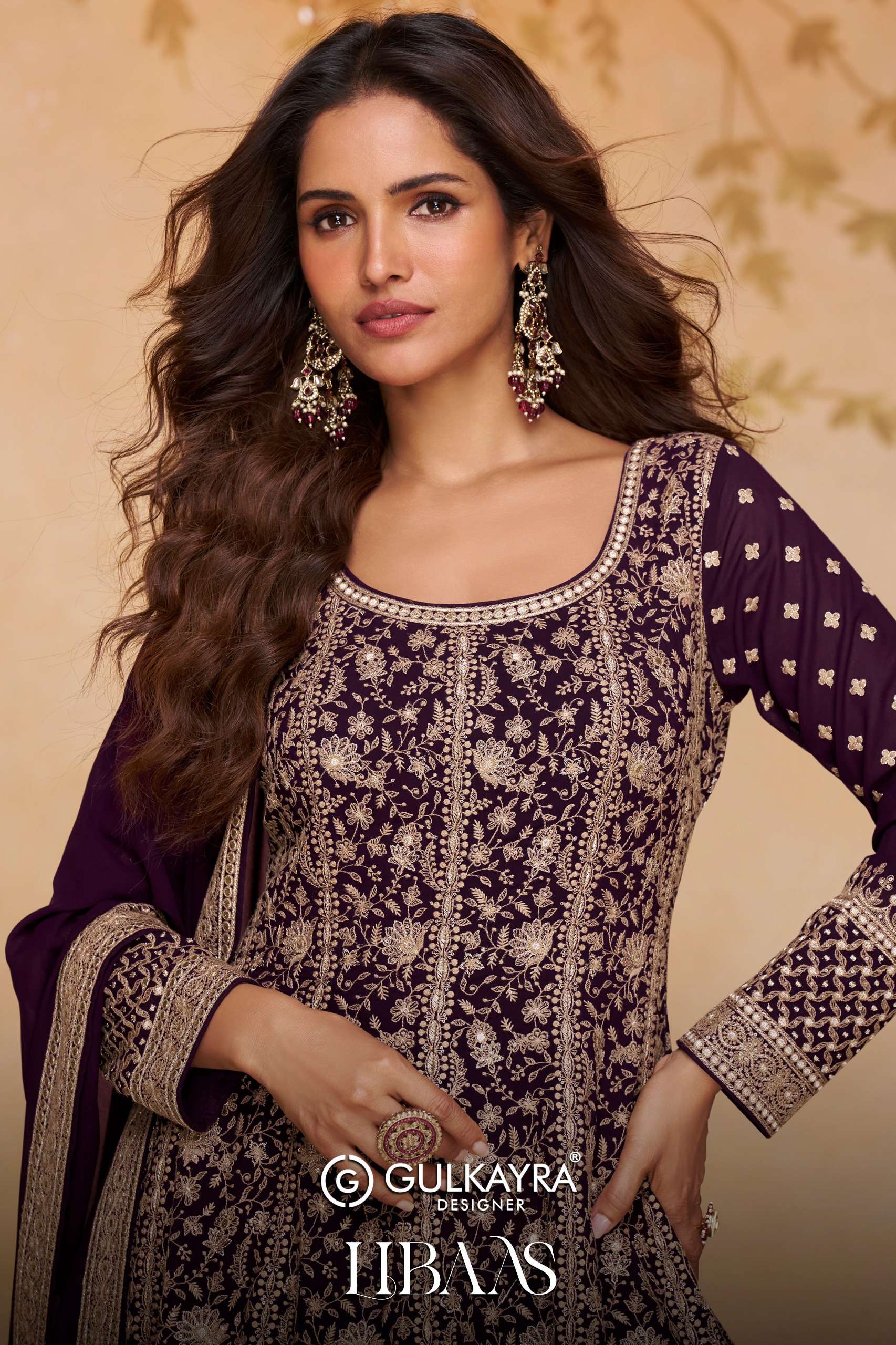 GULKAYRA DESIGNER LIBAAS REAL GEORGETTE GOWN AND DUPATTA TO HEAVY PARTY WEAR TEXTILE