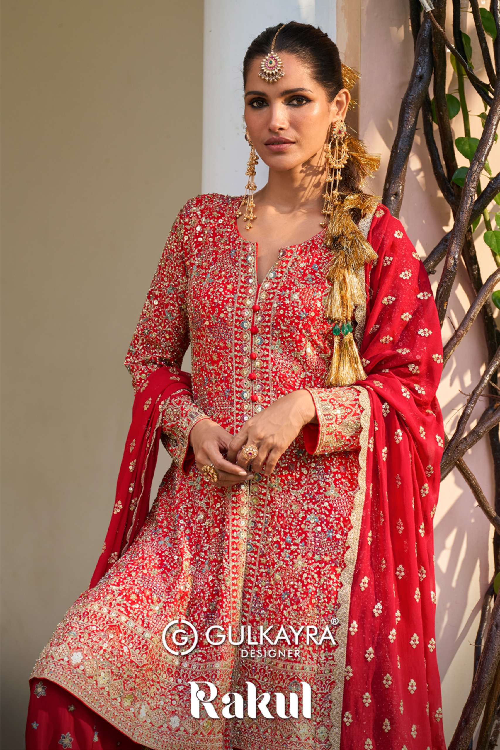 GULKAYRA DESIGNER RAKUL RICH BOUTIQUE GEORGETTE SHARARA SUIT FOR WOMEN WEDDING WEAR SHOP