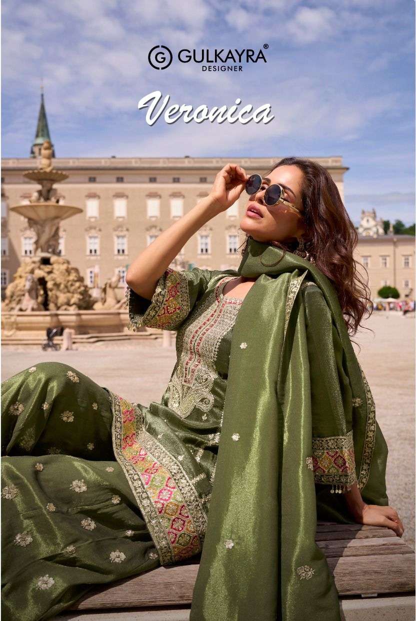 GULKAYRA DESIGNER VERONICA REAL SIMAR SILK HEAVY SHARARA FOR FAMILY FUNCTION 