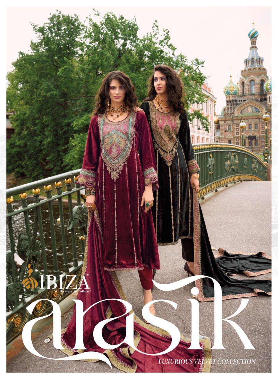 IBIZA ARASIK VELVET EMBROIDERY WORK SALWAR SUIT COLLECTION WINTER SPECIAL GUJARAT
