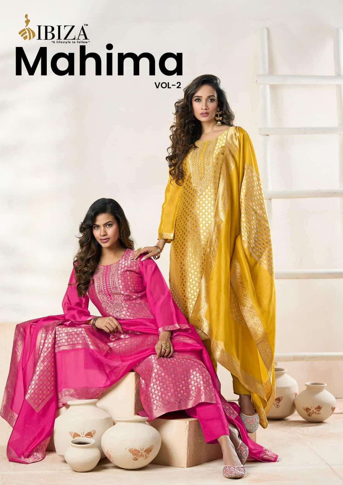 IBIZA FASHION MAHIMA VOL 2 BANGLORY SILK JACQUARD WORK SALWAR SUIT WHOLESALER SHOP