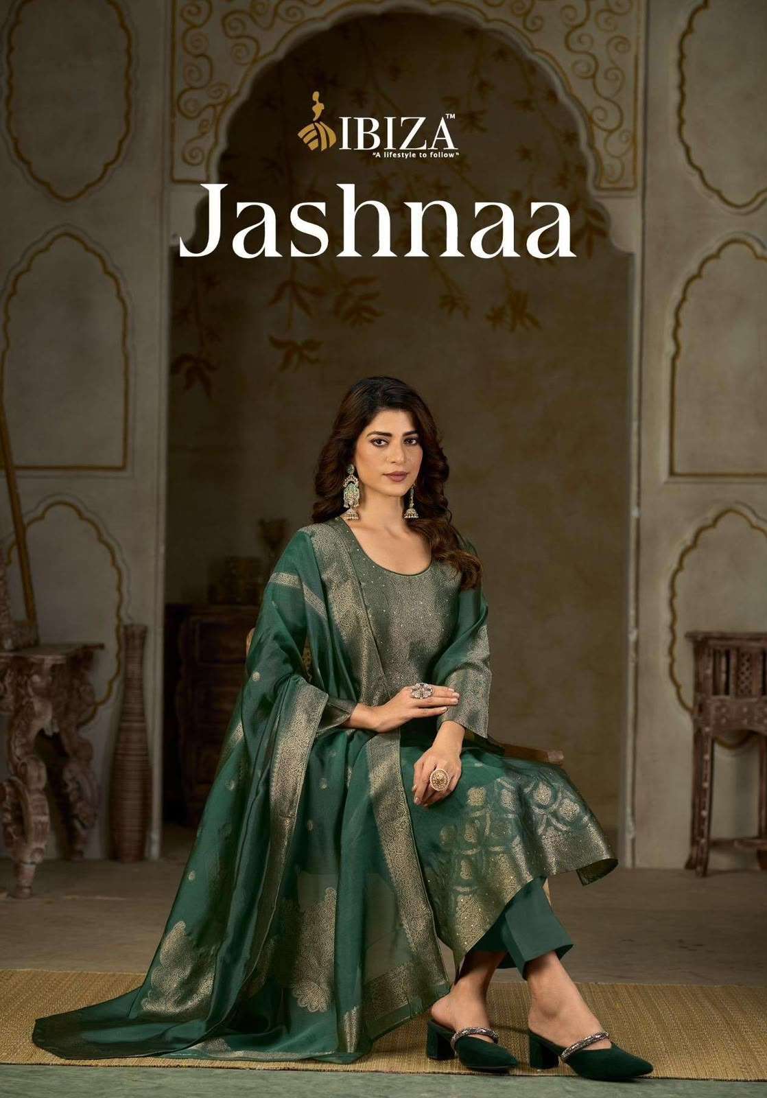 IBIZA JASHNAA BANGLORY SILK JACQUARD SALWAR KAMEEZ FOR LADIES WHOLESALER TEXTILE