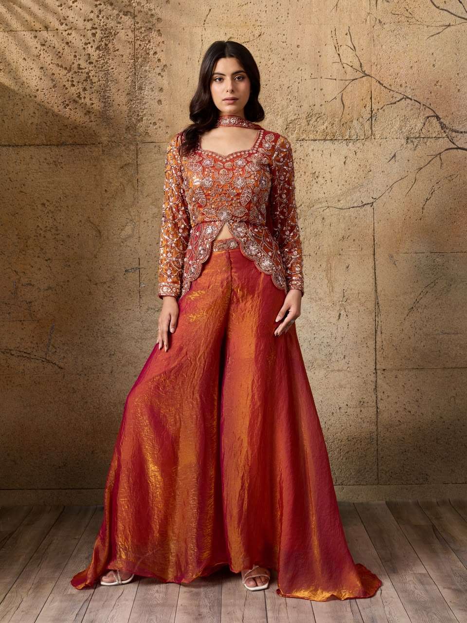INDOWESTRN A512 BLOUSE BEADS WORK FENDI FARSHI SALWAR SUIT PARTY WEAR WHOLESALER