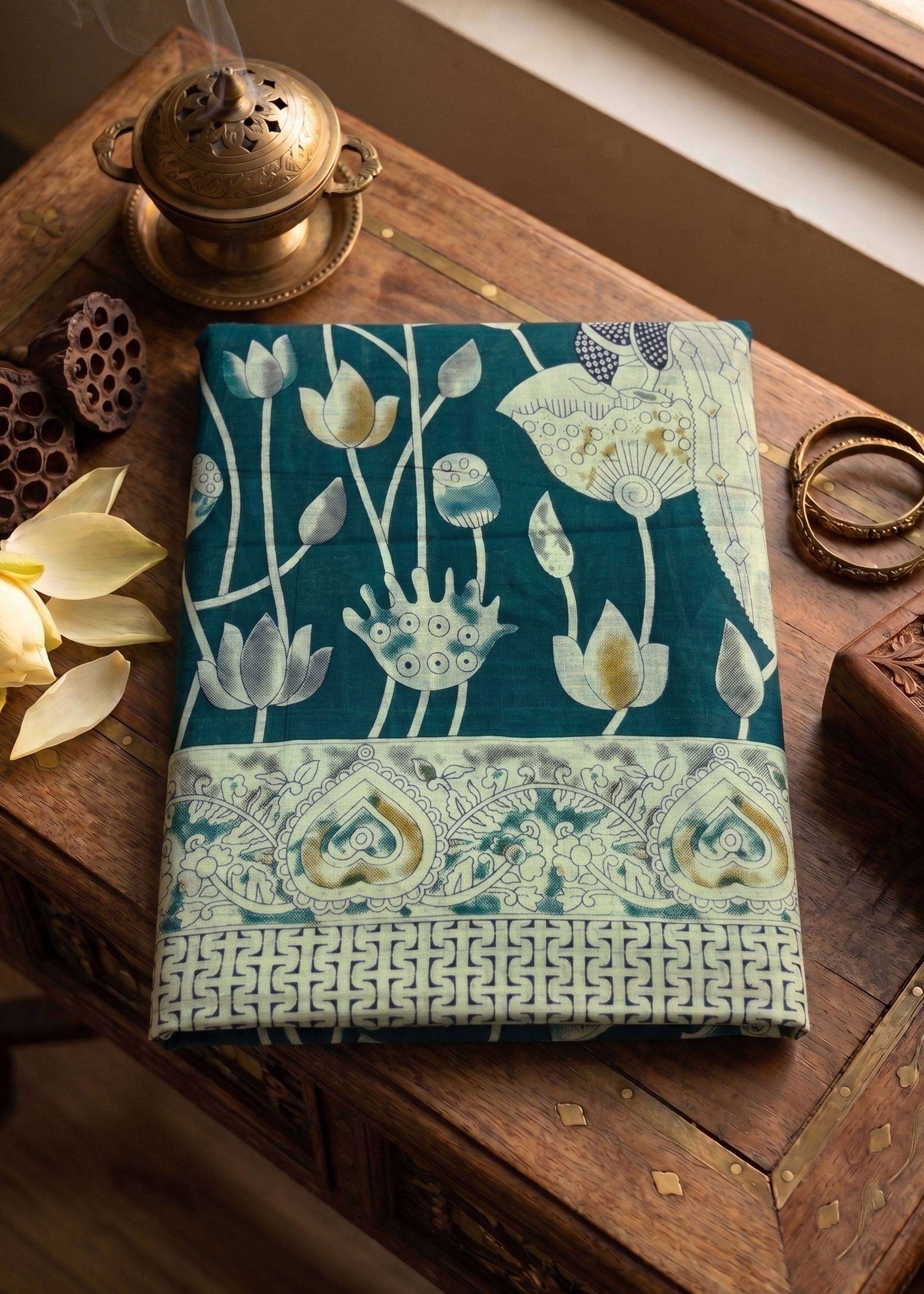  Introducing The Royal Lotus Bloom Collection saree made of pure and lightweight cotton fabric best rate