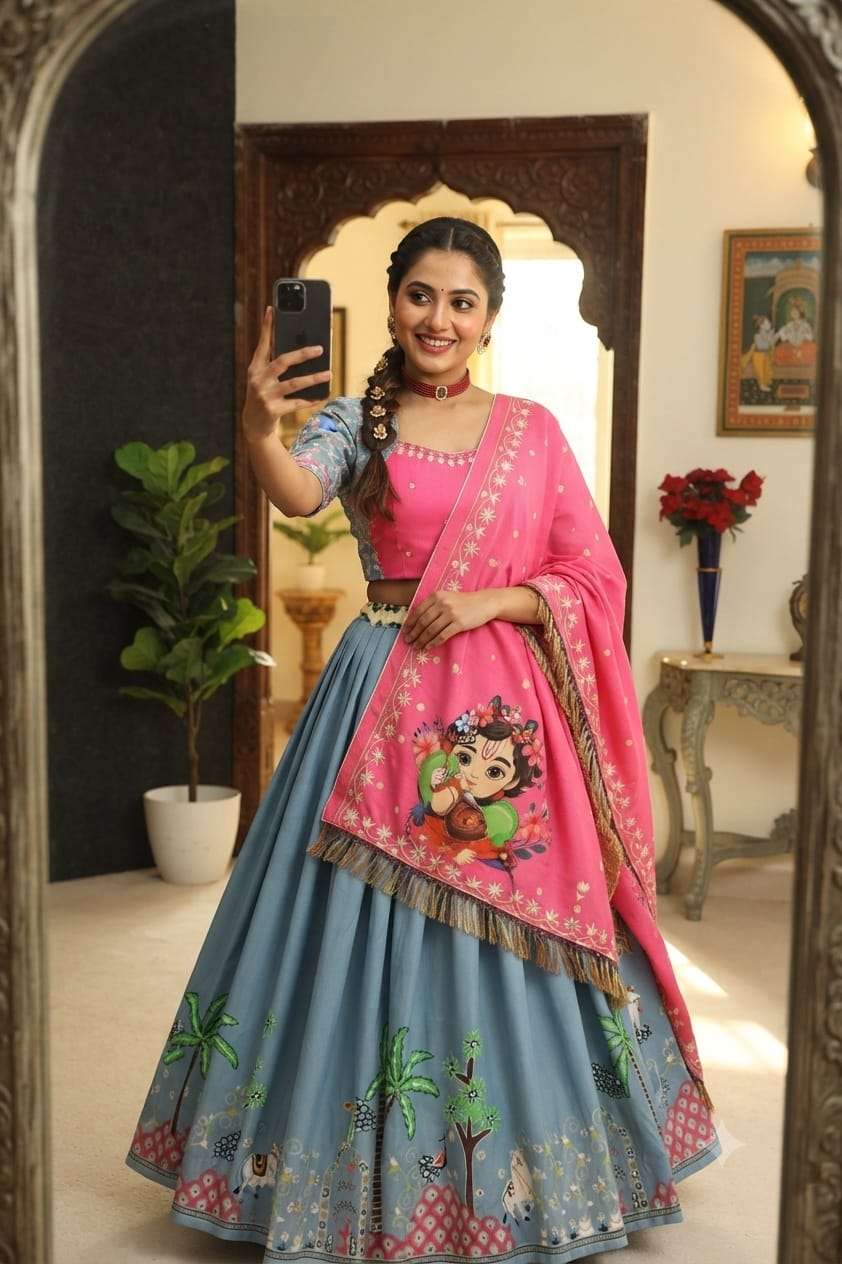 Janmashtmi wear super Cotton fabric Lehenga Choli wholesale in surat 409