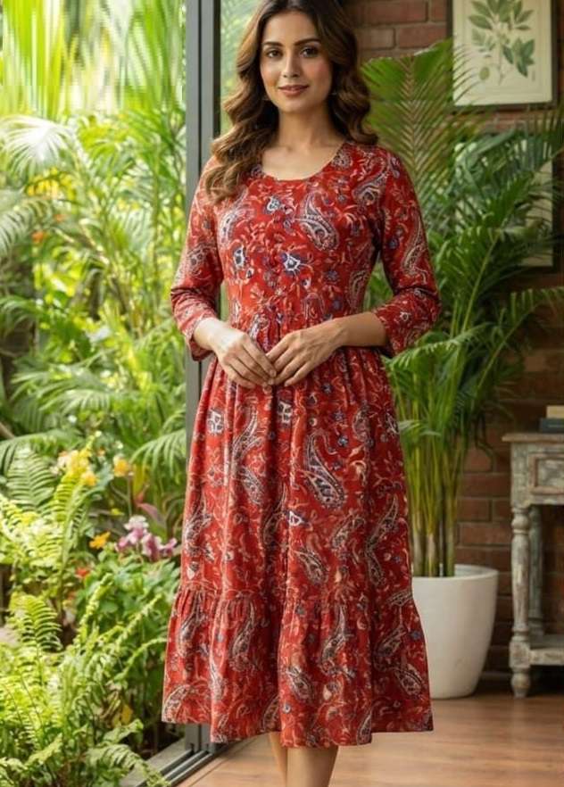 K 1342 DAILY FASHION RAYON PRINT KURTI FOR GIRL CLOTHING DEALER
