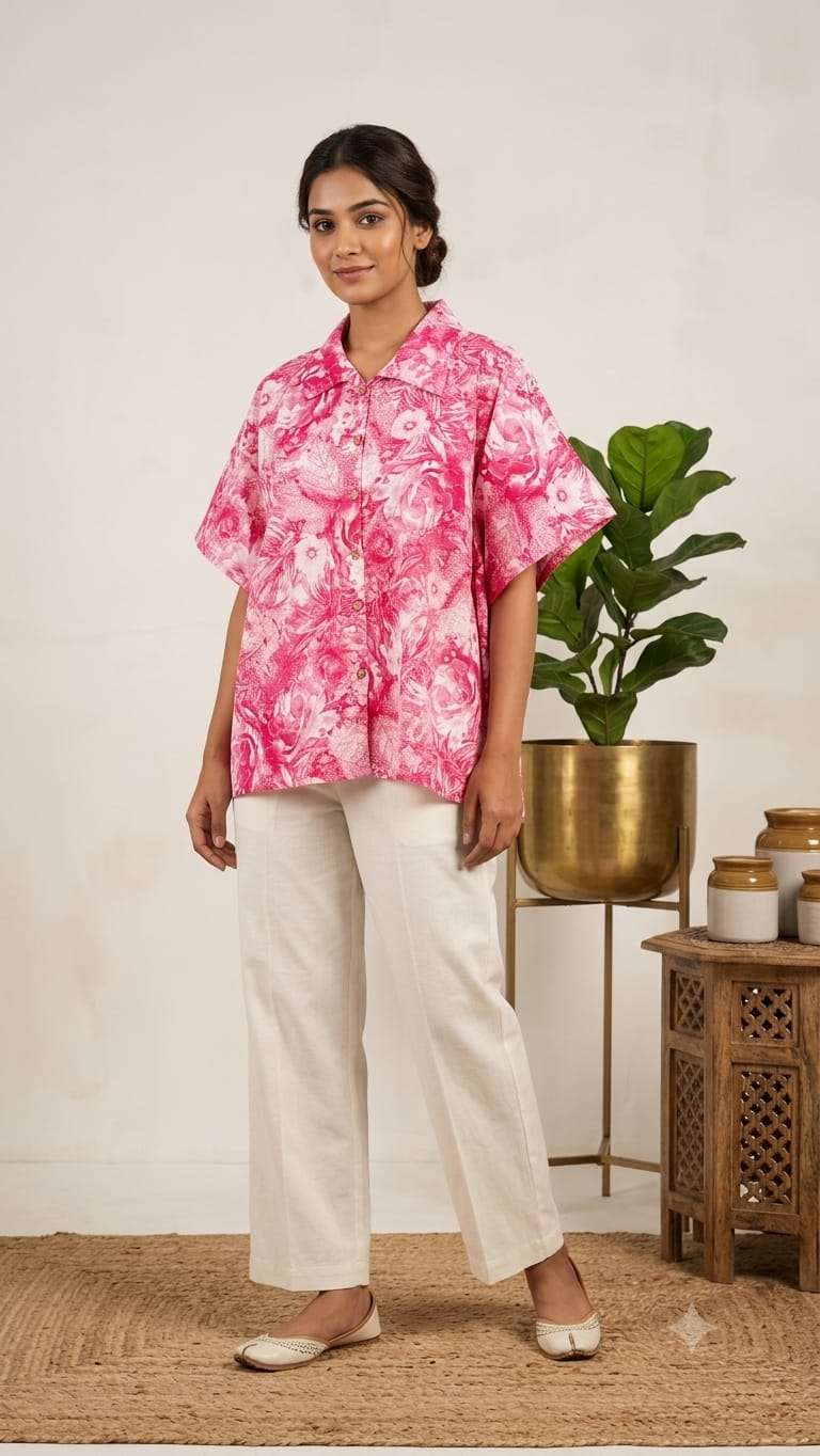 K 924 NEW PRINTS COTTON KAFTAN SHIRTS FOR WOMEN DAILY FASHION BUY