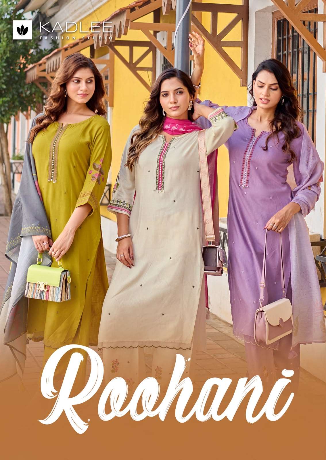 KADLEE ROOHANI RAYON WEAVING HANDWORK SALWAR SUIT FANCY WHOLESALER SURAT