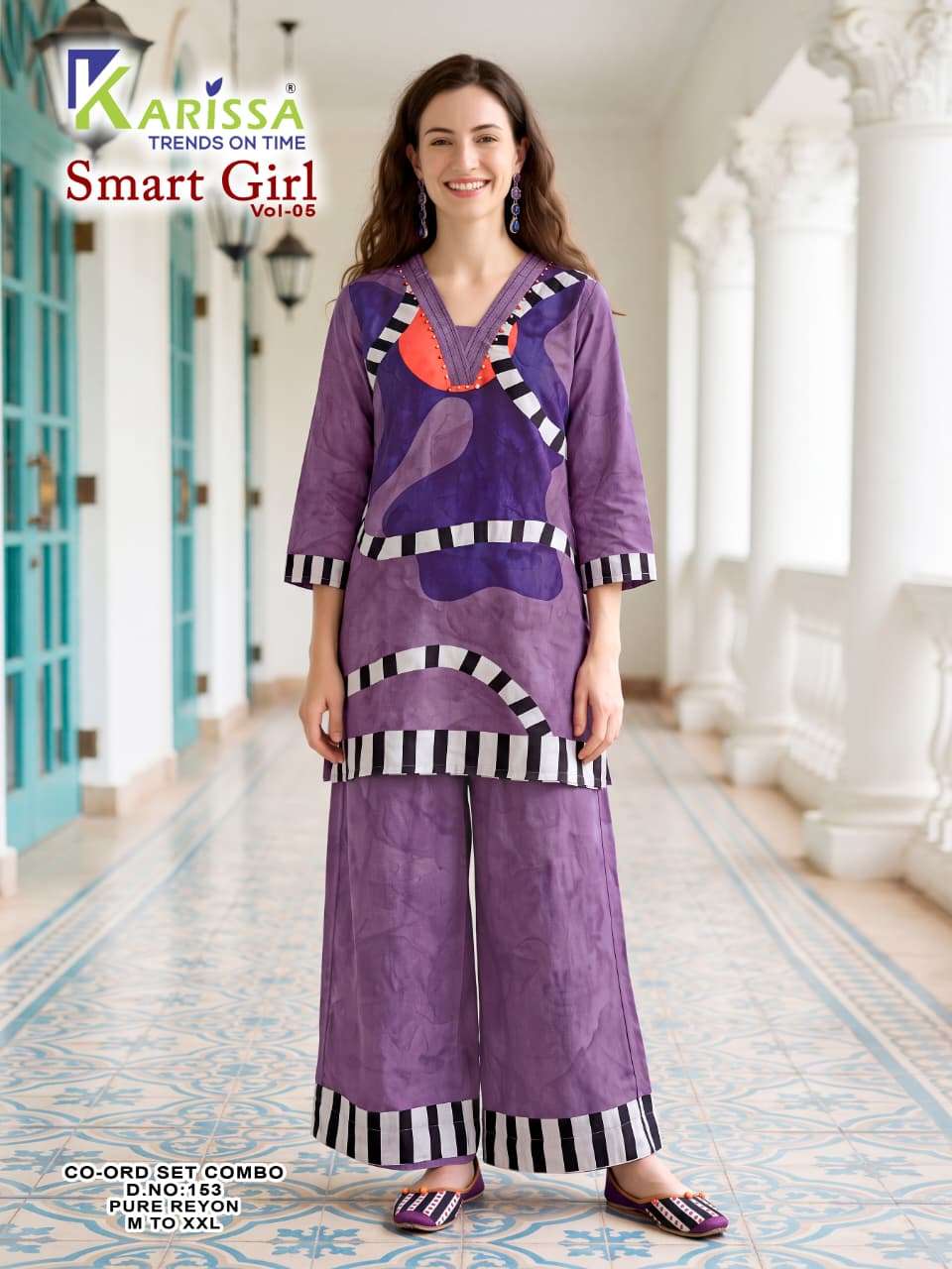 KARISSA SMART GIRL VOL 5 PREMIUM 24KG RAYON CORD SET WITH GHERA PALAZZO FOR FESTIVAL EXPORT