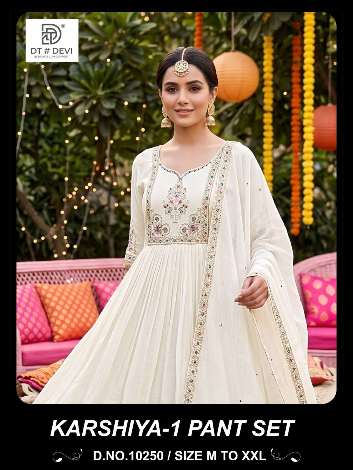 KARSHIYA VOL 1 PANT SET 10250 MUL CHANDERI ANARKALI SET LADI...