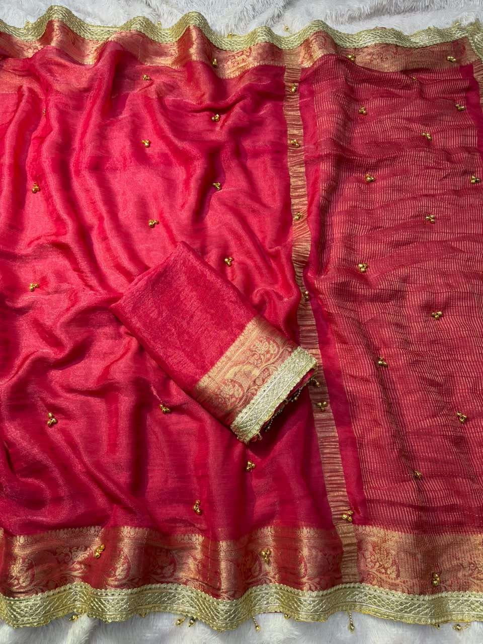 Karwa Chauth Special The Colour of Love With Ghungroo in tissue fabric saree wholesale in surat KTD 3030 