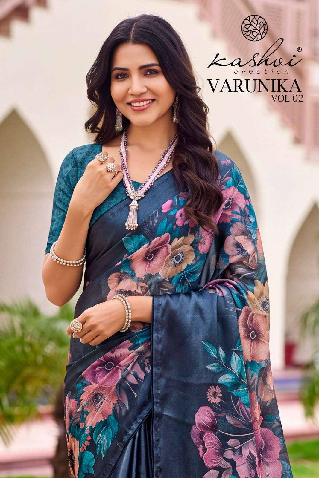 KASHVI CREATION VARUNIKA VOL 2 TESLA FABRIC WITH DIGITAL PRINT ON SAREE RESELLER IN SURAT