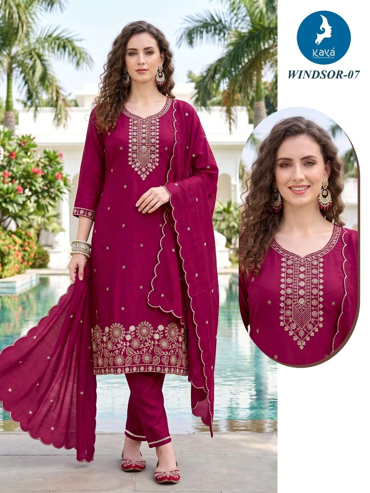 KAYA KURTI WINDSOR VICTORIA SILK 3 STRAIGHT CUT CONCEPT SALWAR SUIT WHOLESALER SURAT