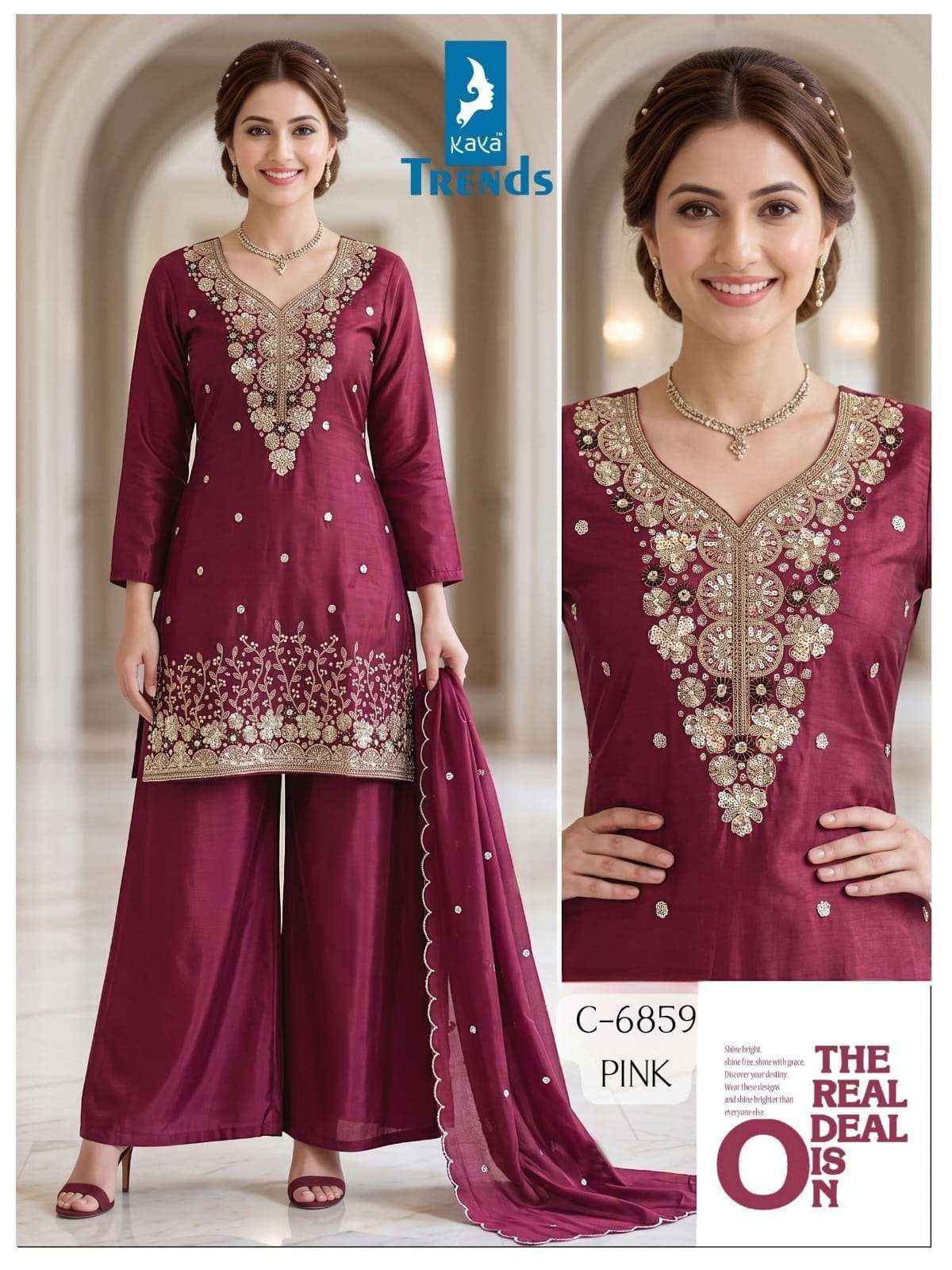 KAYA TREND 6859 BEATS WORK SHORT 3PIECE WITH FLAIRED  PLAZO ...