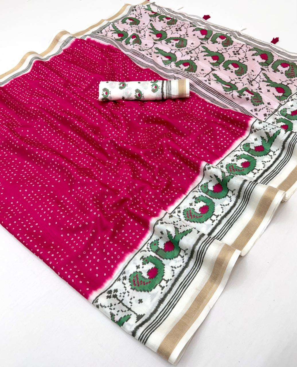  Kazari Series Kamal Vol 2 soft Cotton Tusser based material fabric Saree wholesale in surat 