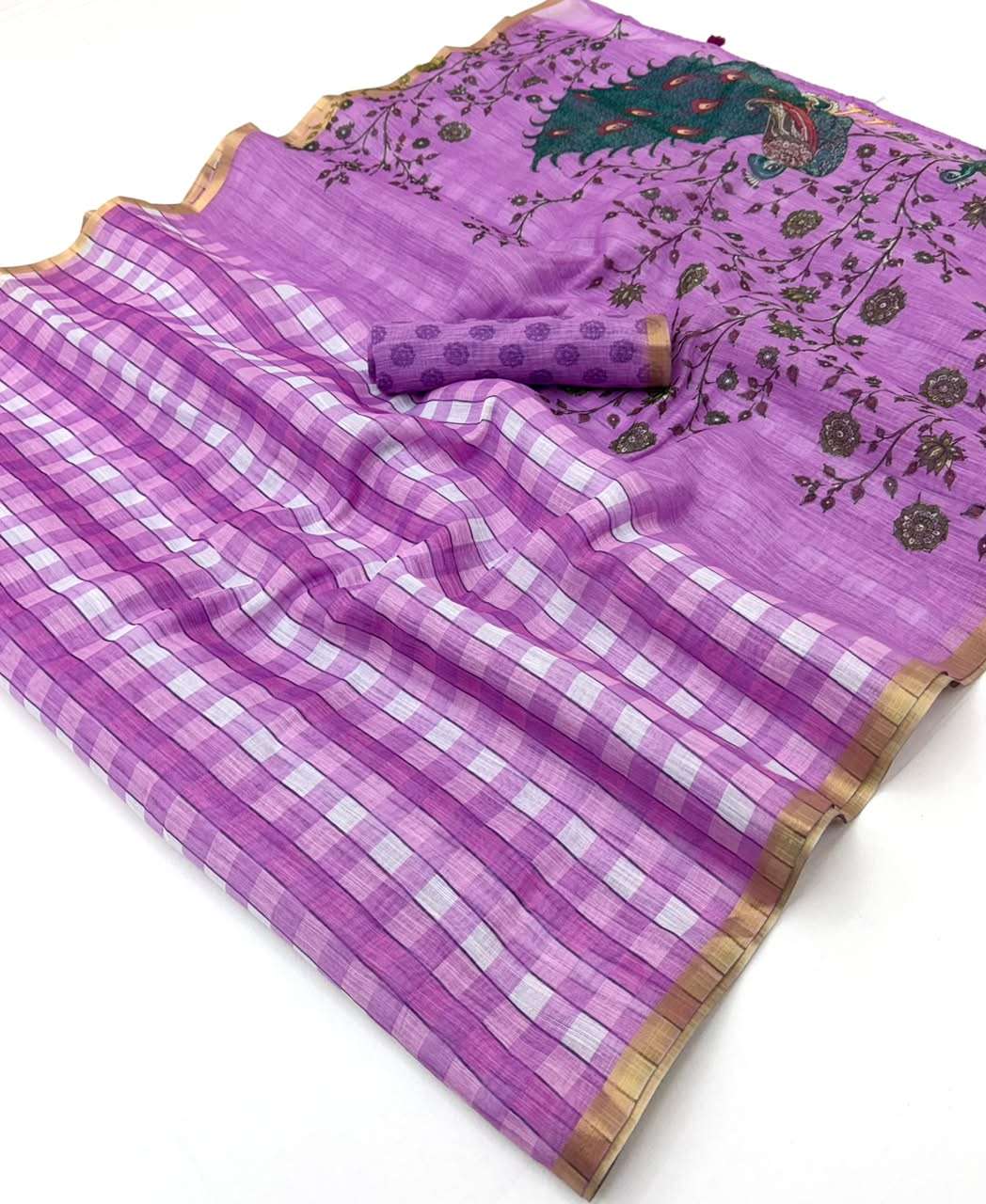 Kazari series Lisha Soft and pure cotton fabric saree wholesale in surat