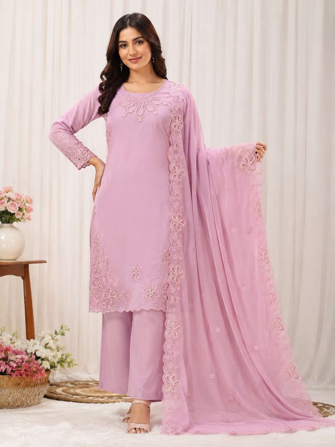 KF PINK EXCLUSIVE PAKISTANI OUTFIT JIMMY CHOO SEQUENCE WORK PINK DRESS RESELLER