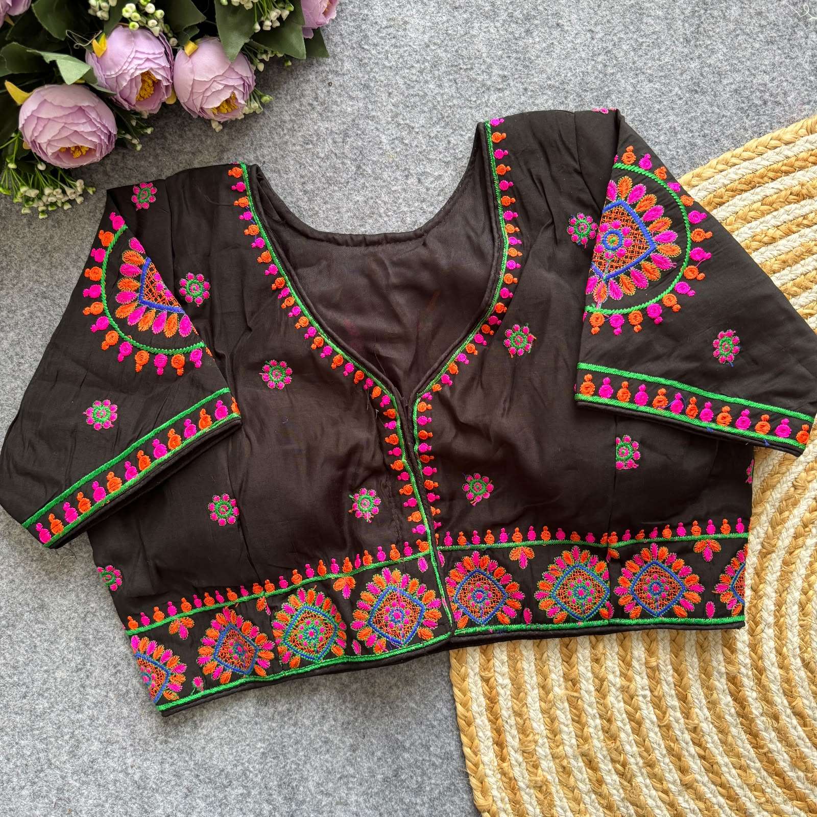 Khelaiya Navratri Special wear Heavy Pure Soft Roman Silk fabric blouse wholesale in surat 