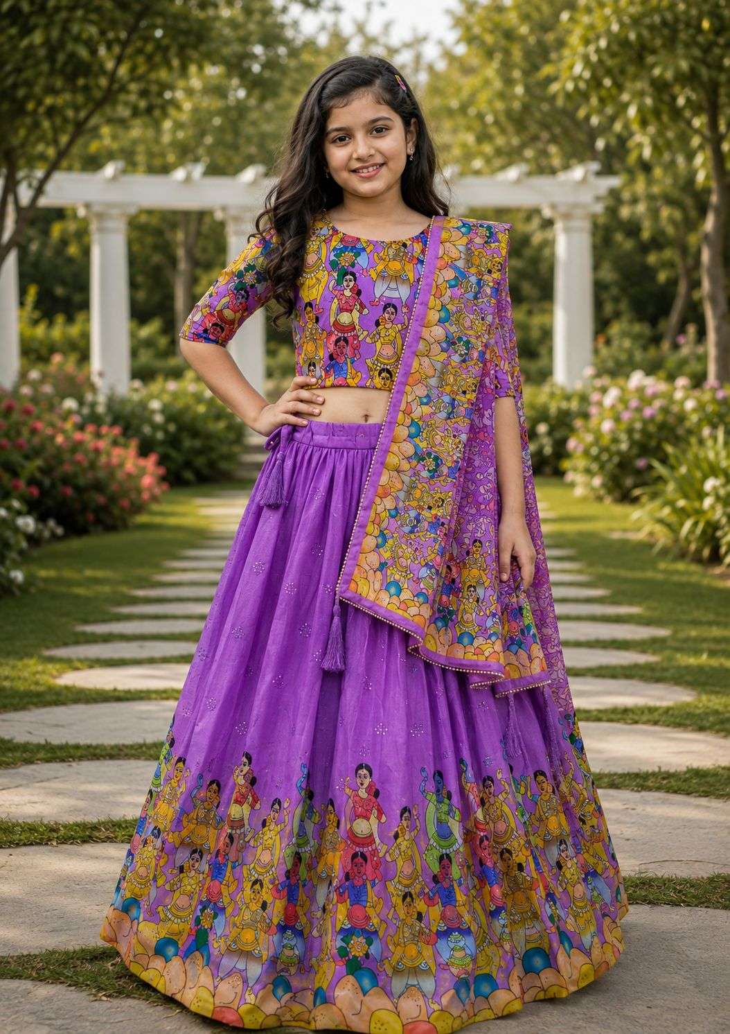 Kids wear New Trending Soft chinnon fancy fabric Lahenga Choli wholesale in surat