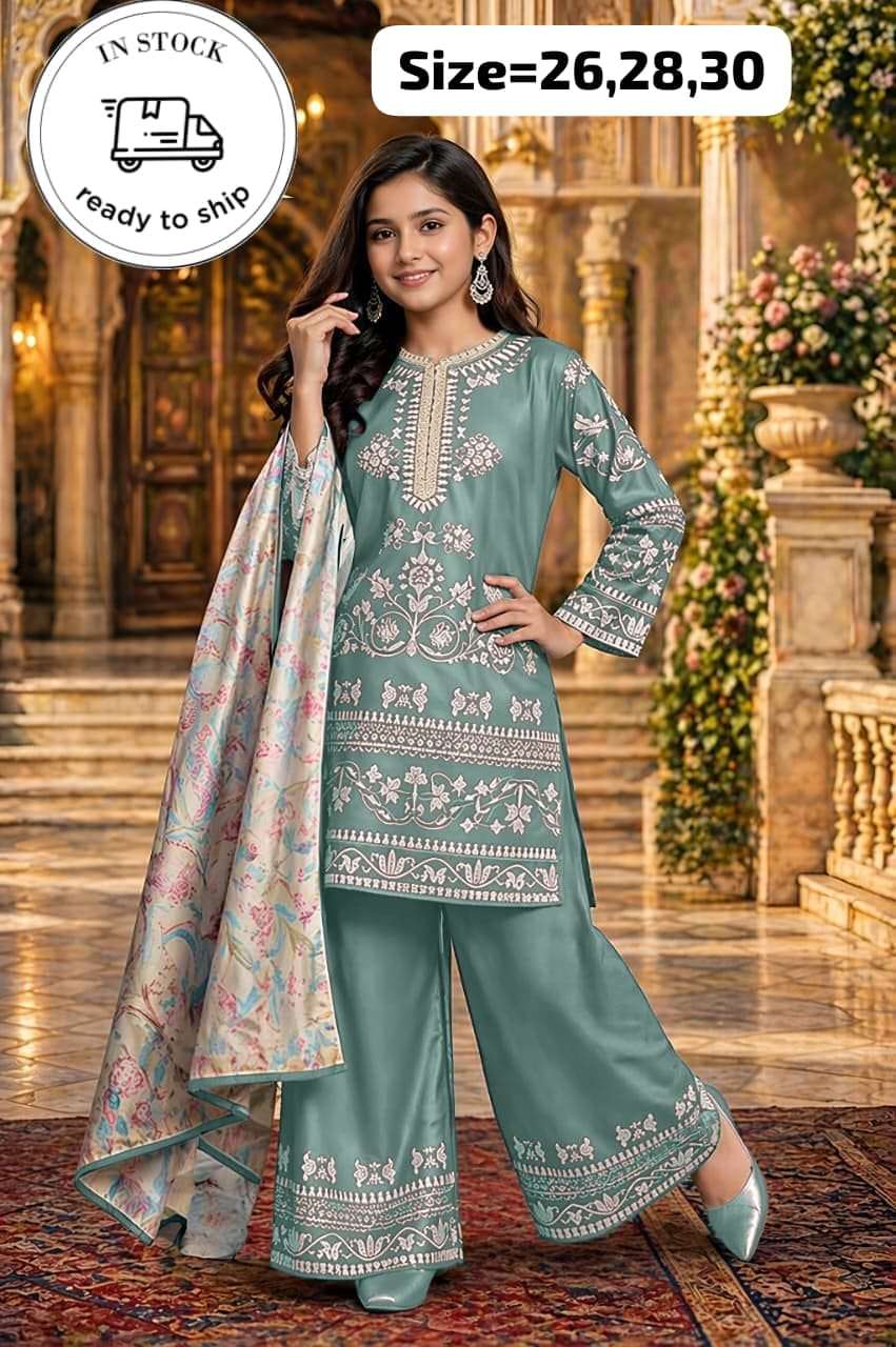 KIDS WITH DUPATTA SUIT FOR INDIAN TRADITIONAL 3 PIECE KIDS WEAR DEALER