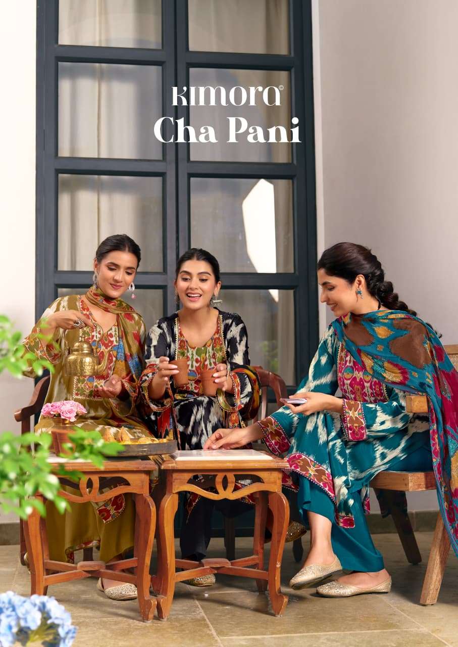 KIMORA SUIT CHA PANI 2467 TO 2470 MASLIN PRINT HANDWORK SALWAR SUIT LADIES FUNCTION CLOTH BUY