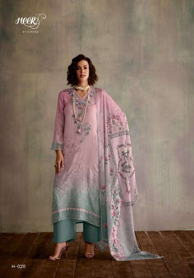 KIMORA SUIT STARLIGHT 0211 TO 0216 MUSLIN DIGITAL PRINT RESHAN WORK SUIT WHOLESALER SET