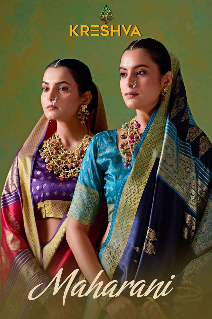  KRESHVA MAHARANI SUPER PV FANCY AND BEAUTIFUL SILK FABRIC SAREE WHOLESALE IN SURAT