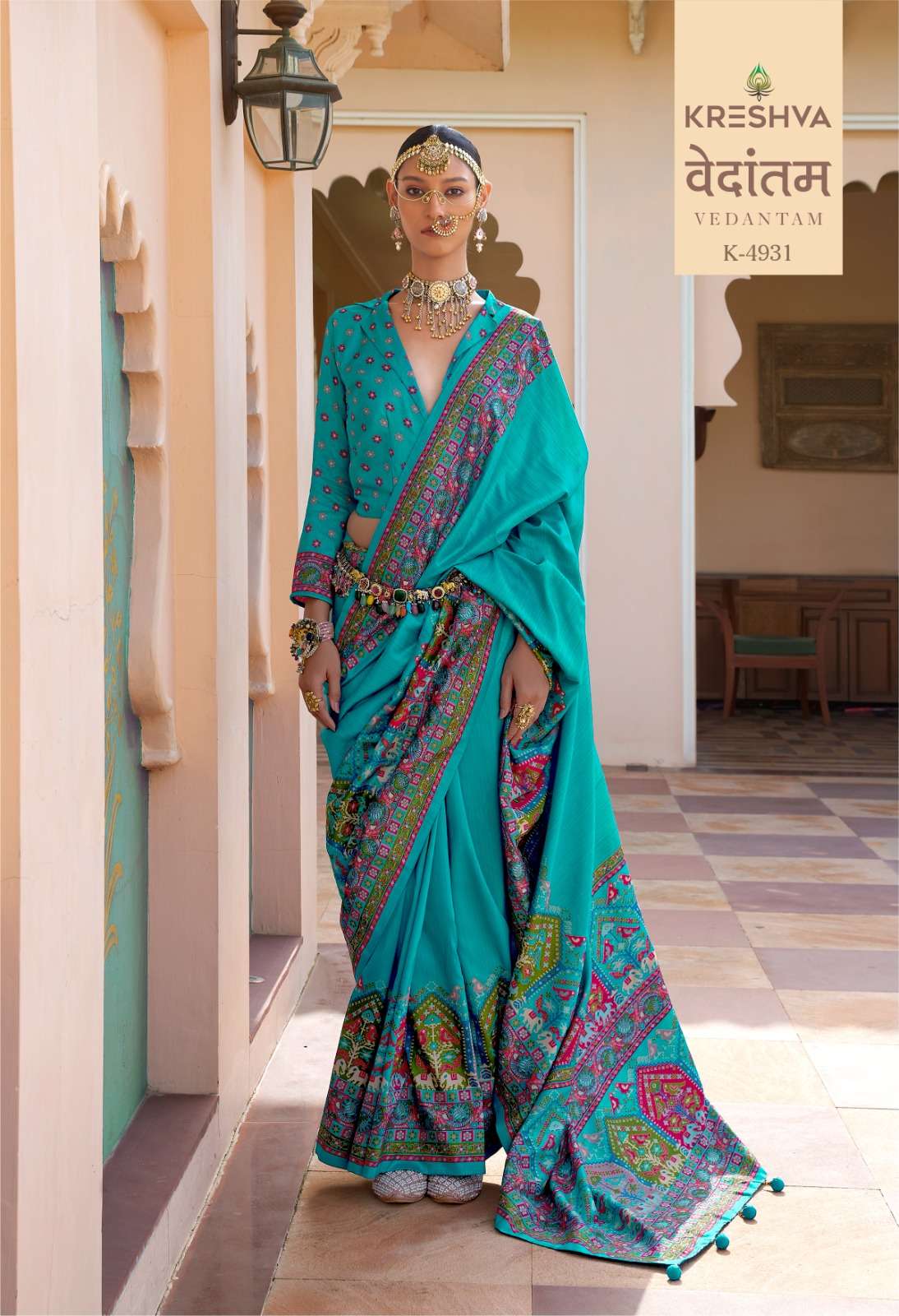  KRESHVA VEDANTAM MERCERIZED SIGMA SILK CLASSIC AND POSITION PRINT DESIGNER SAREE WHOELSALE IN SURAT