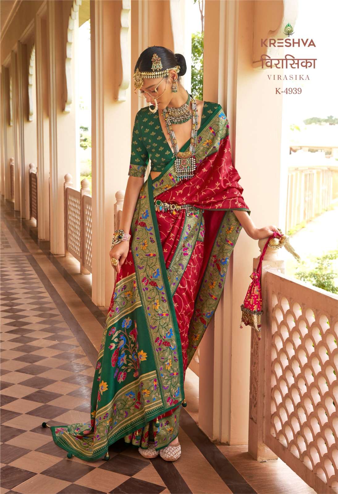 KRESHVA VIRASIKA SIGMA SILK FABRIC WITH CLASSIC AND BEAUTIFUL PATOLA DESIGNER SAREE WHOLESALE IN SURAT