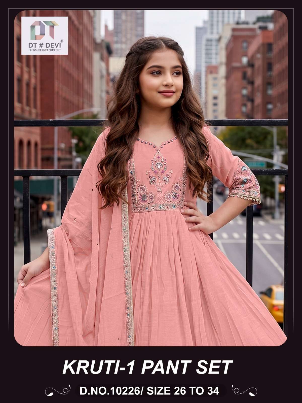 KRITIKA PANT SET 10226 MUL CHANDERI TEENAGE GIRL ANARKALI SET 3 PIECE SUIT FUNCTION CLOTHING