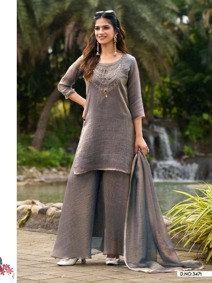 LADIES FLAVOUR 3471 TO 3473 SALSA WITH HANDWORK FARSHI SALWAR SUIT TREND BUY WOMEN