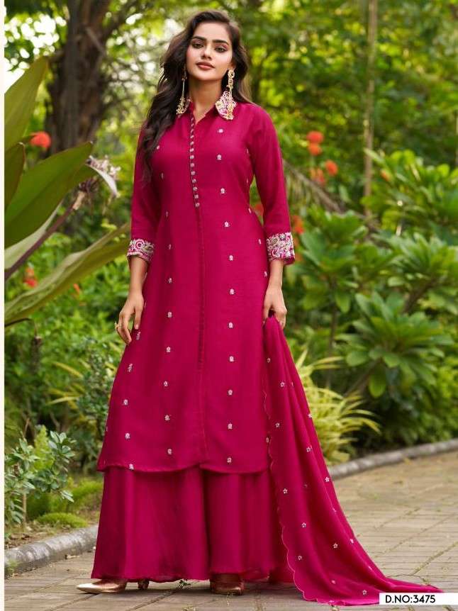 LADIES FLAVOUR 3474 TO 3475 VICHITRA HANDWORK FARSHI SALWAR SUIT TREND BUY WOMEN