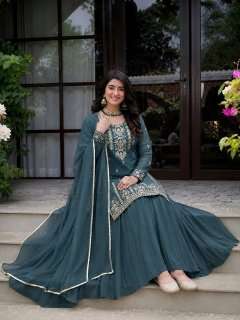 Launching and Designer Party Wear Look heavy Roman cotton To...
