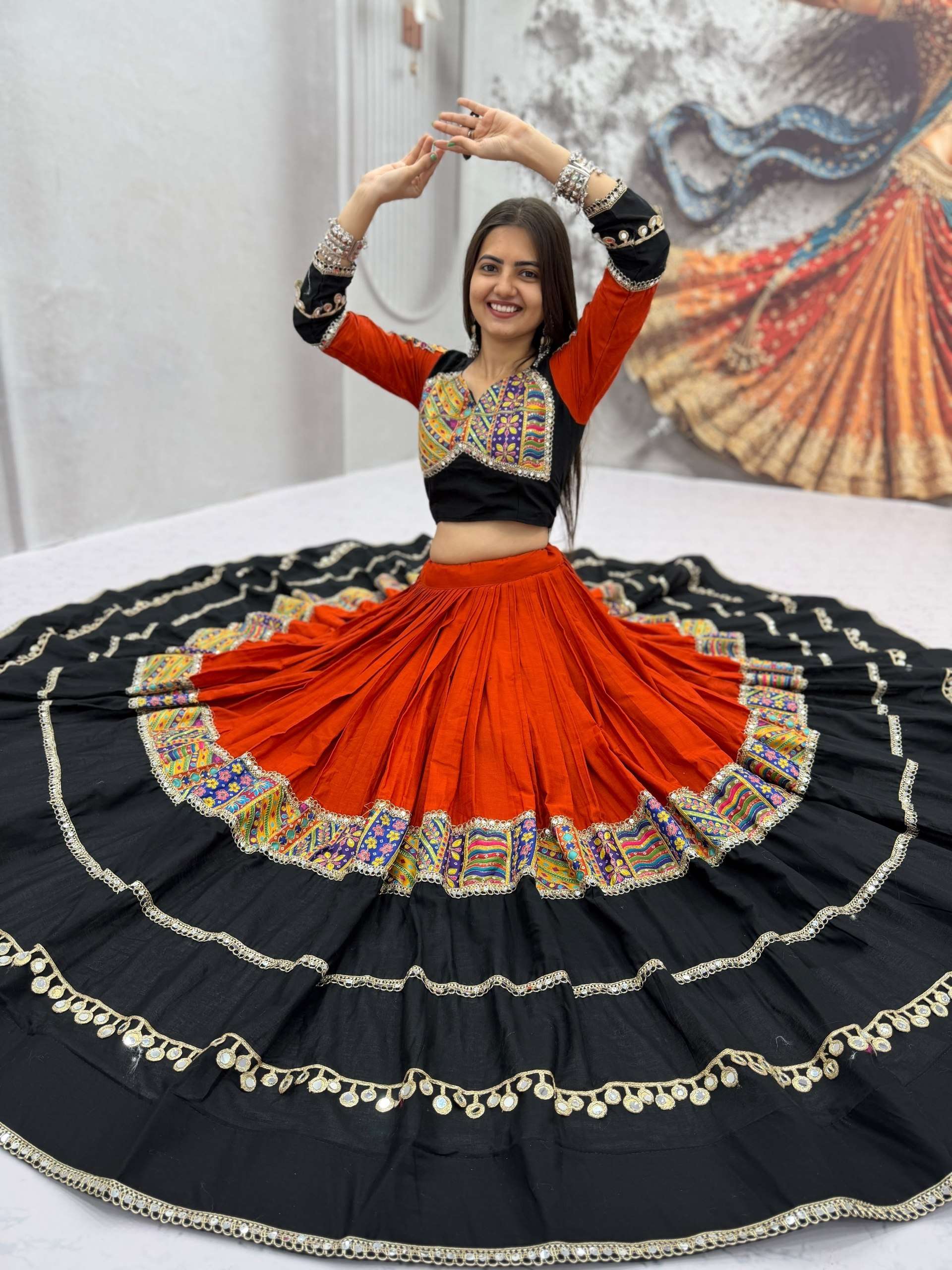 Launching Navratri wear pure and soft cotton fabric chaniya choli reseller in surat 342