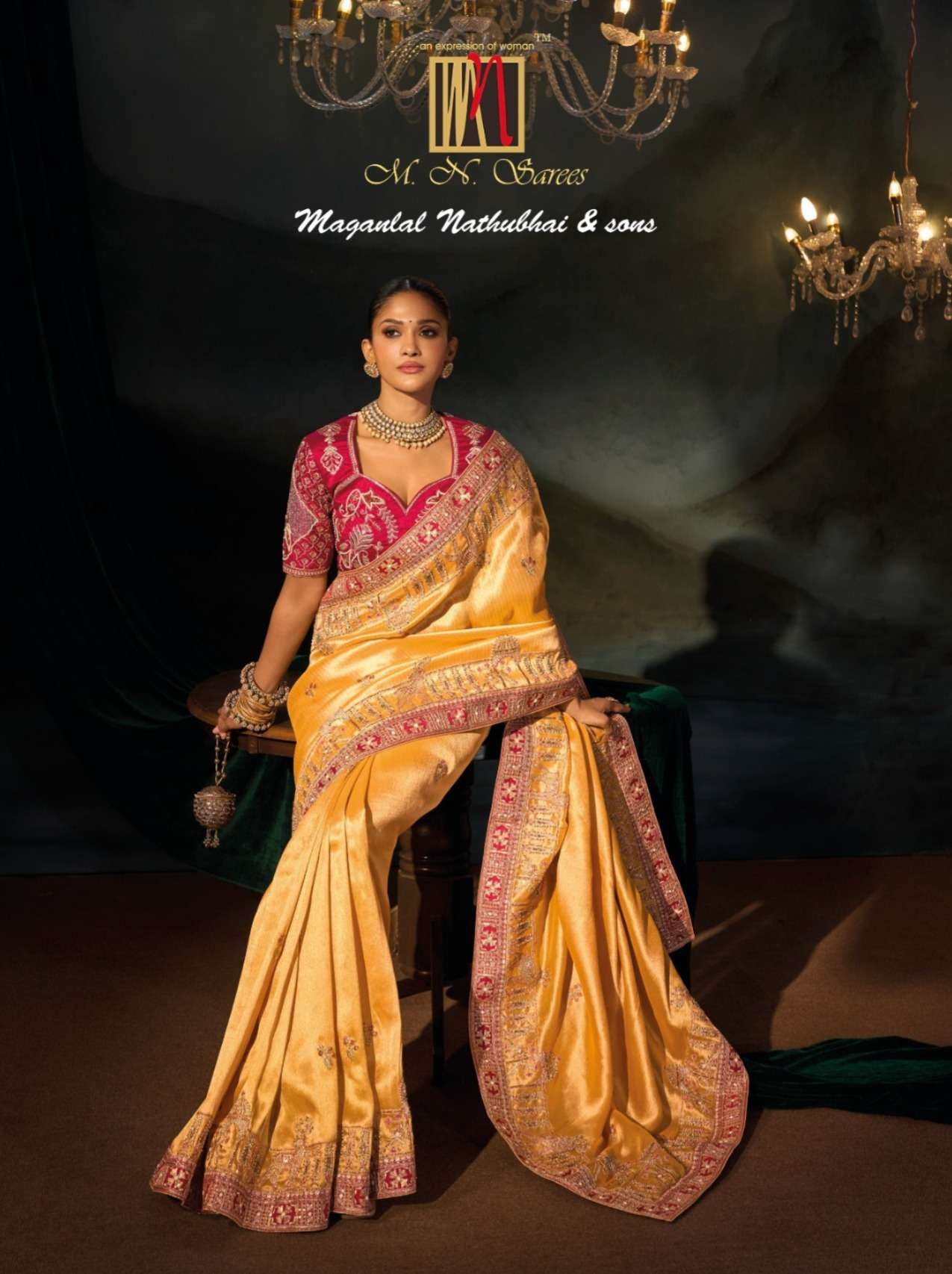 M N 8600 Series 8601 To 8613 the Royal and classic Heritage Collection saree wholesale in surat