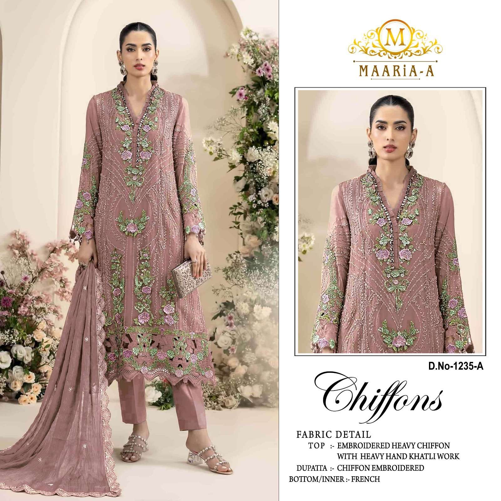 MARIA 1235 WEDDING AND EID CHIFFO SEQUENCE PAKISTANI SUIT SUPPLIER WORLD