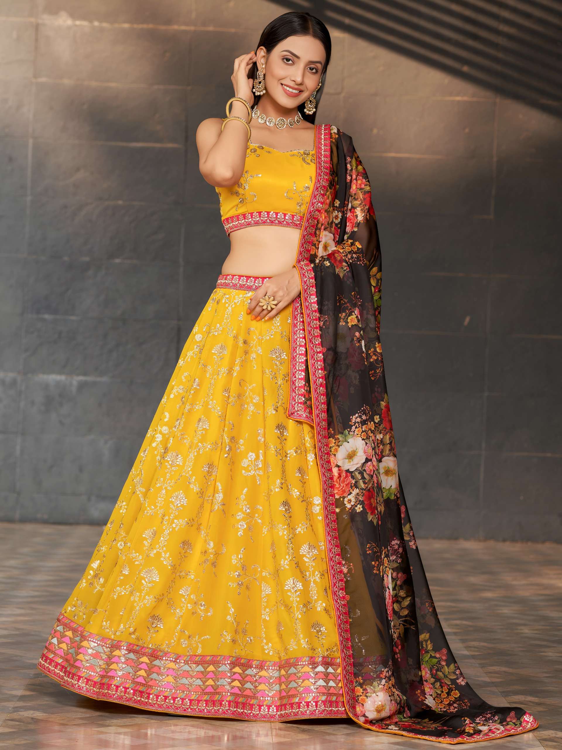 Marigold Flower and Bloom colour Festive style made of Georg...