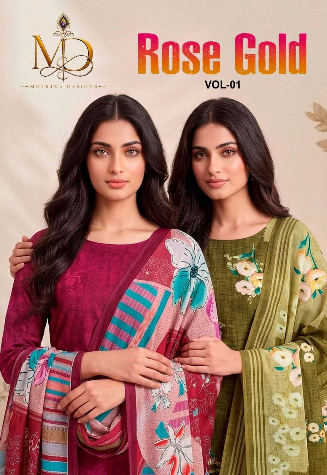 METRIKA ROSE GOLD VOL 1 READYMADE COTTON PRINT SALWAR SUIT COLLECTION LOW RATE EXPORT