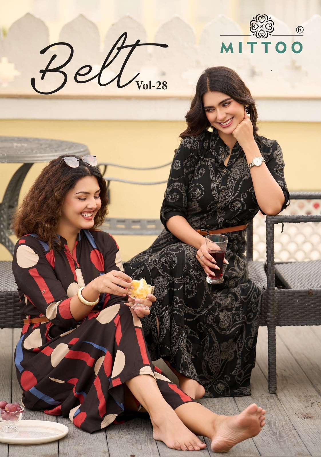 MITTOO BELT VOL 28 NEW WESTERN TOP RAYON KURTI ONE PIECE STYLE OFFICE RESELLER