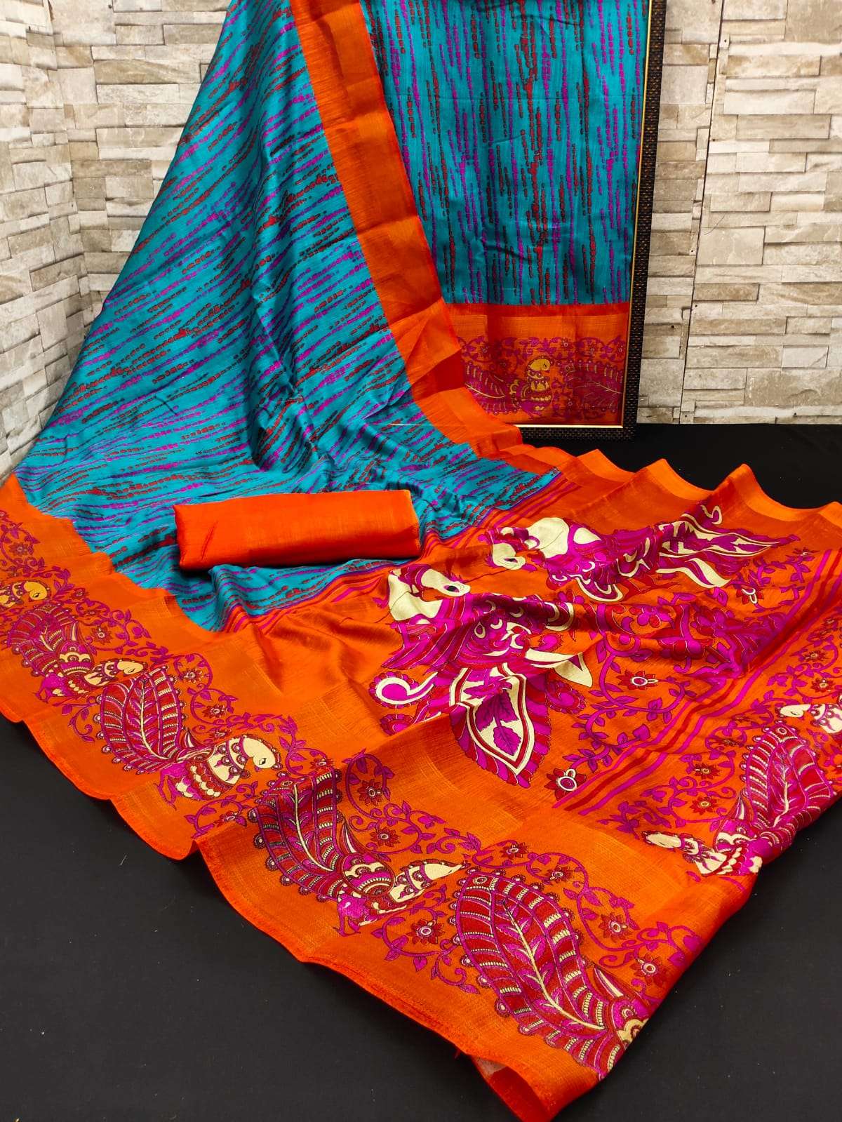 MOHINI 2 HEAVY BUTTER COTTON FABRIC WITH FLORAL PRINT ON SAREE RESELLER IN SURAT