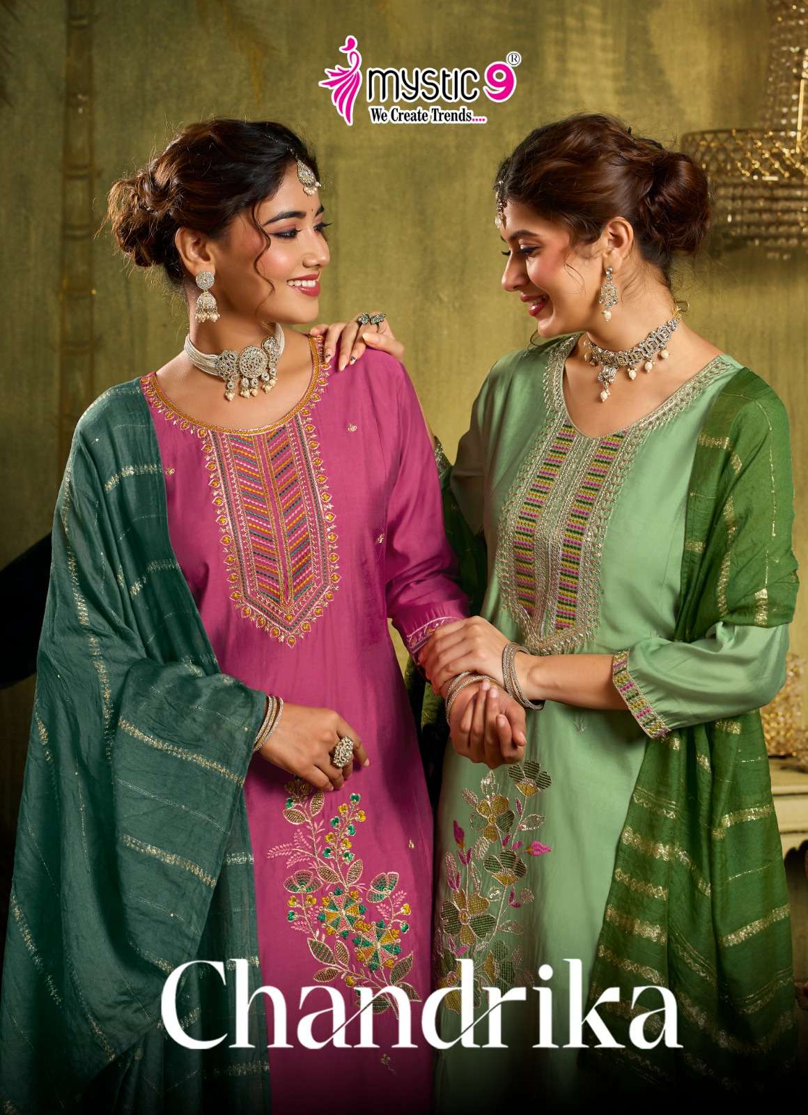 MYSTIC 9 CHANDRIKA VOL 1 RAKSHABANDHAN SPECIAL SILK DYED PRINCESS CUT SALWAR SUIT ONLINE BUY