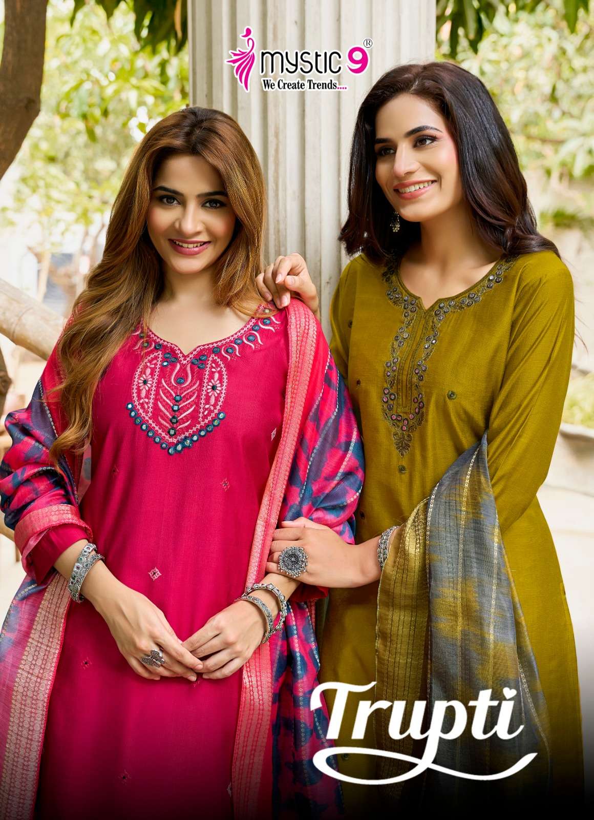 MYSTIC 9 TRUPTI VOL 1 RAKSHABANDHAN SPECIAL STRAIGHT CUT CATALOGUE SUIT WOMEN RESELLER