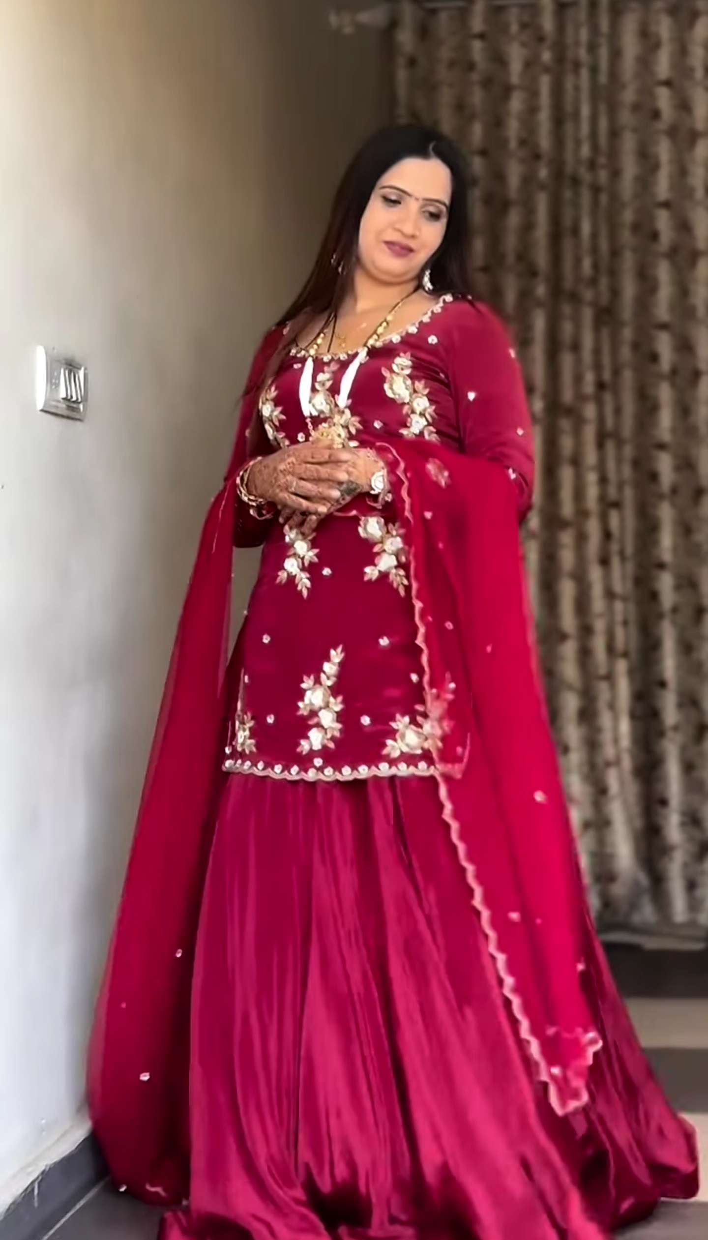 Natural Crep Silk fabric long Top Lehenga for beautiful muslin wedding wear reseller in surat ND 5040 