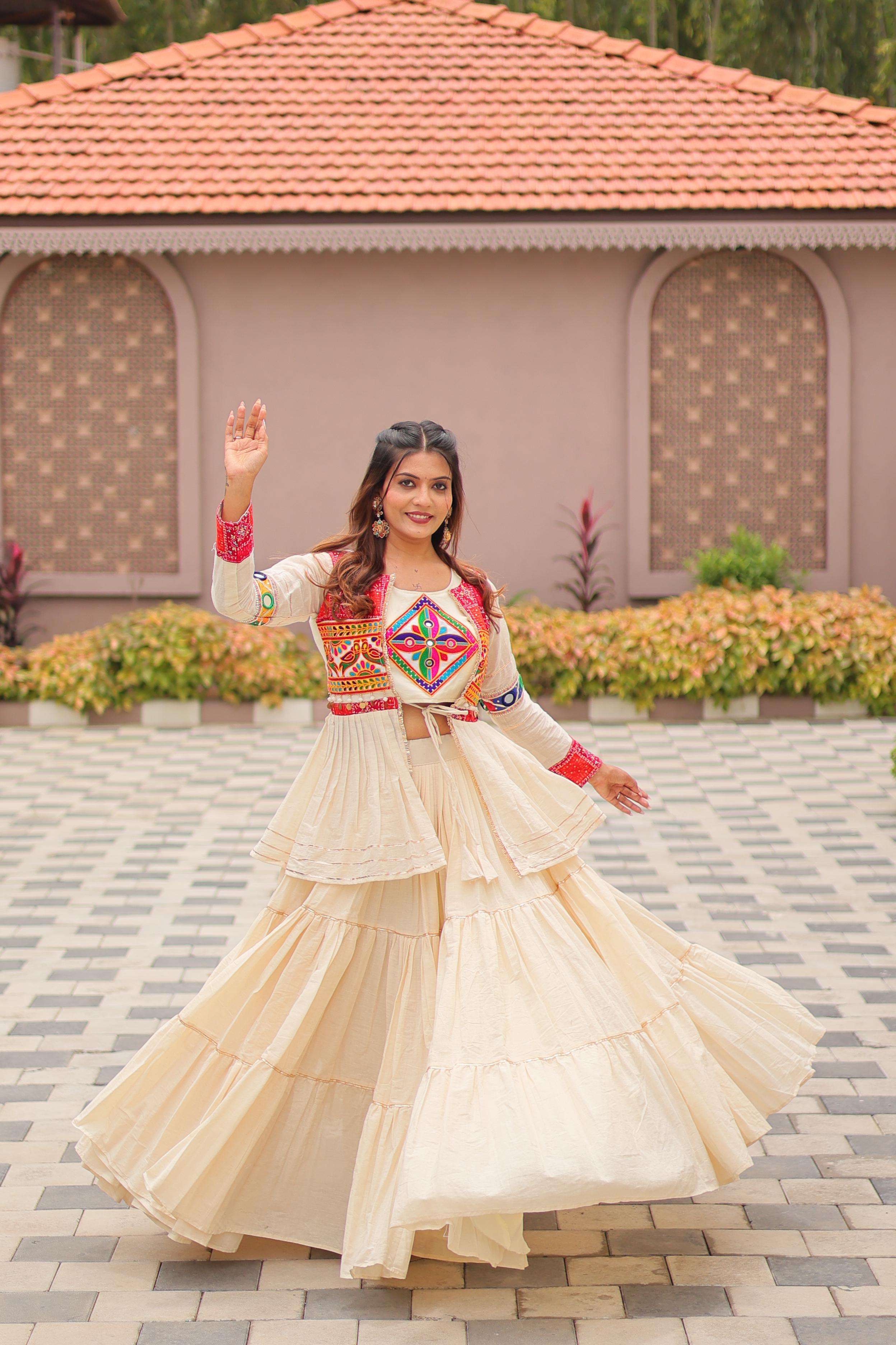 Navratri Special wear pure cotton soft fabric with beautiful Gamathi Work on lehenga choli wholesale in surat 120