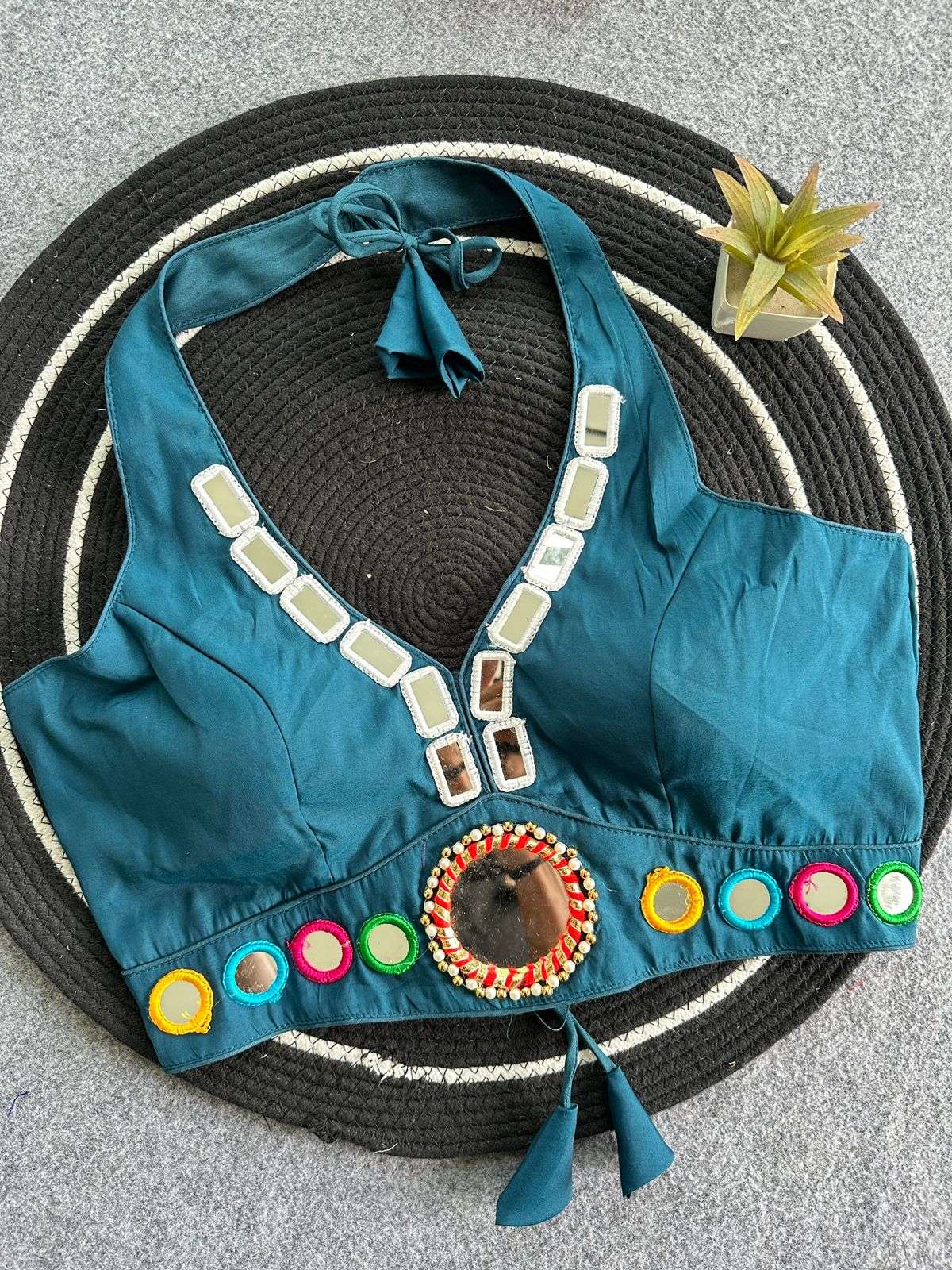 Navratri Special Wear super Pure and mirror work on Roman Silk fancy fabric blouse wholesale in surat