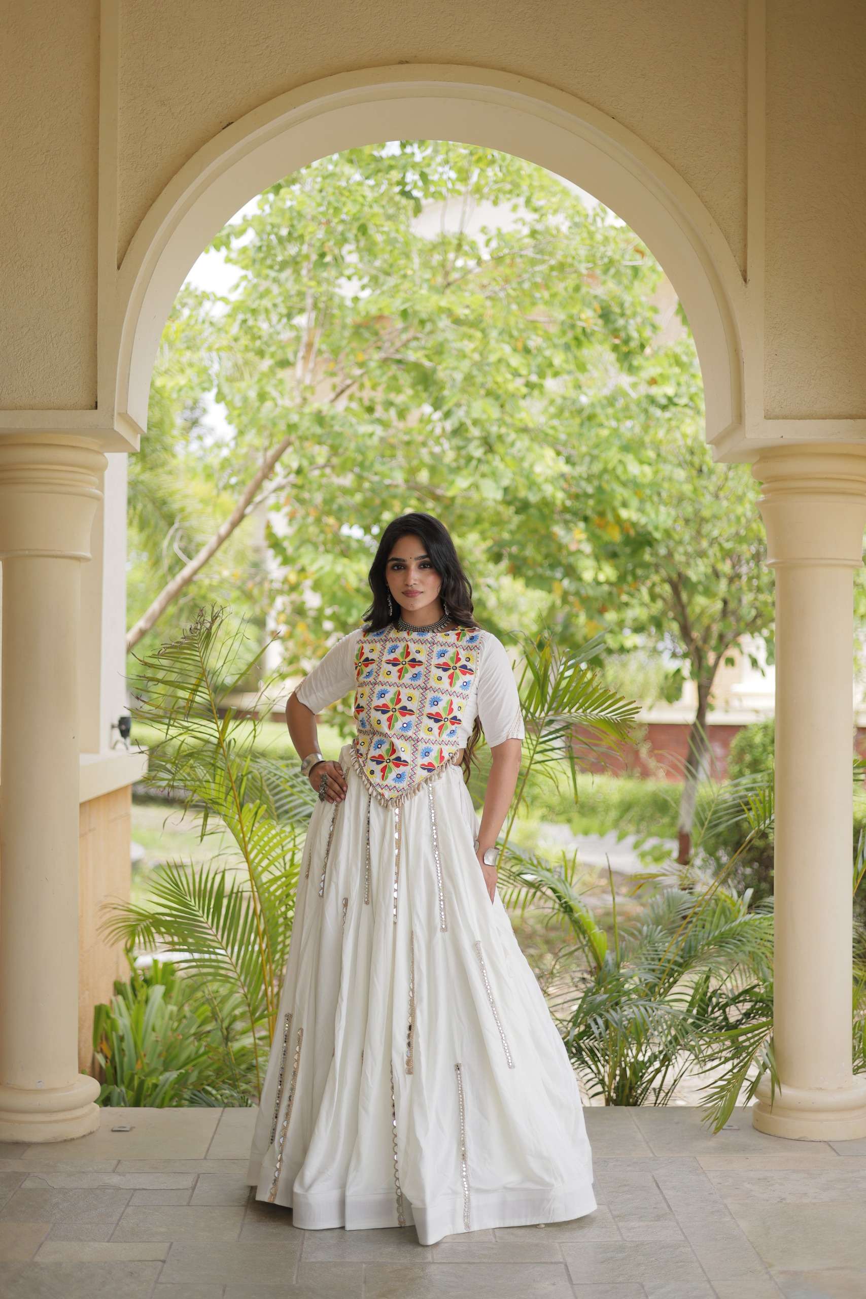  NAVRATRI WEAR COLLECTIONS RAYON SOFT FABRIC CANIYA CHOLI WHOLESALE IN SURAT 7185